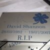 Outdoor laminate engraved memorial plaque